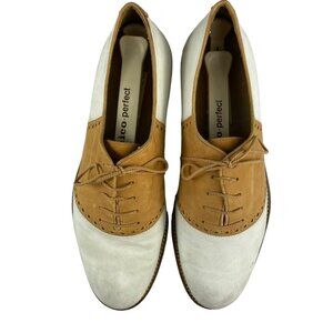 Aldo Bruè Men's Tan White Leather Wingtip Oxford Shoes Size 7